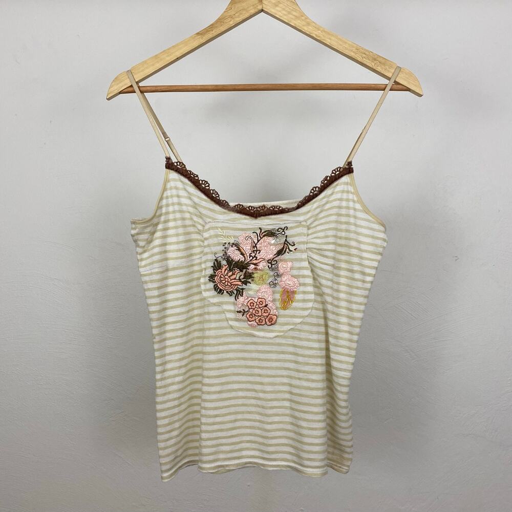 Free People Sparkle Decadent Cami - Cream - Size Large
